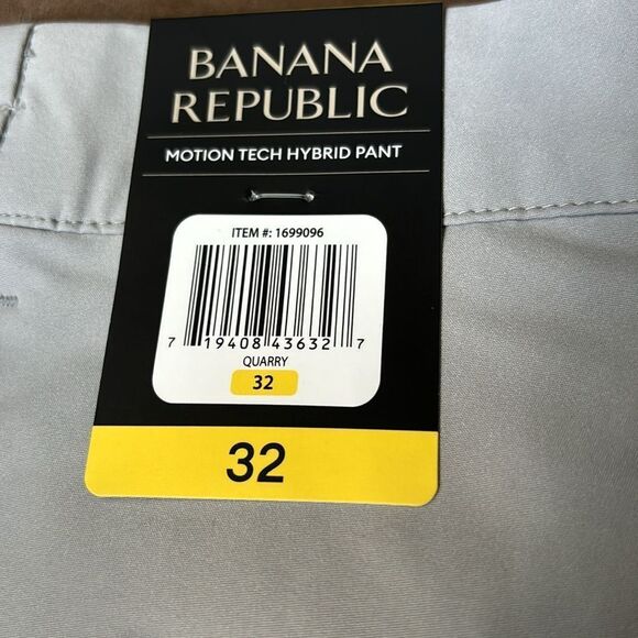 NWT Banana Republic Motion Tech Hybrid Pants Men’s 32 Gray Quarry Performance - Picture 5 of 5